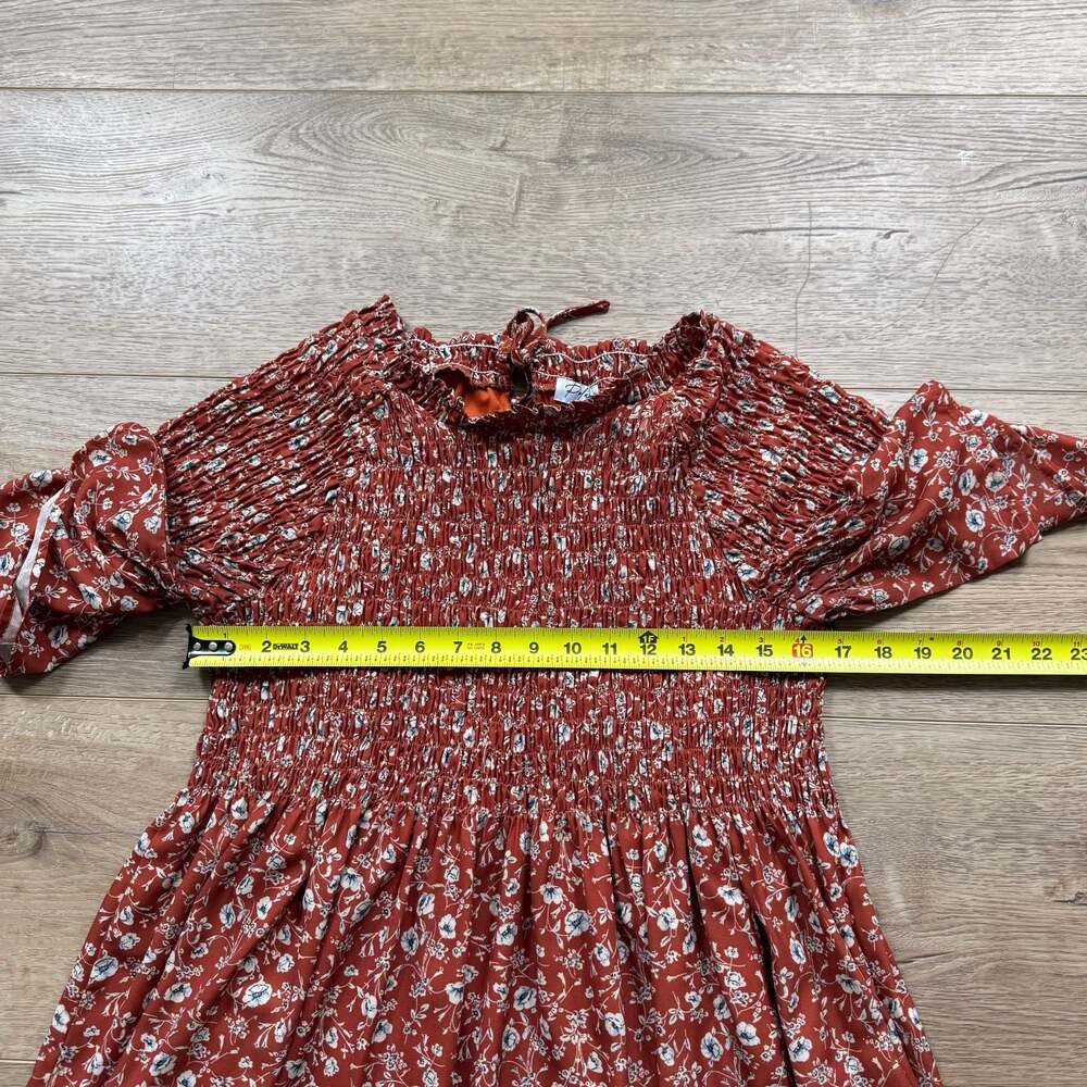 Polagram Rust Floral Midi Dress - Picture 6 of 8